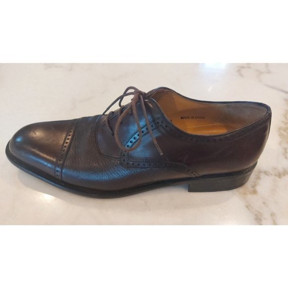 MEZLAN Napoli  Brown Leather Cap Toe Oxford Dress Shoes Mens Size‎ 9.5B - Picture 8 of 13